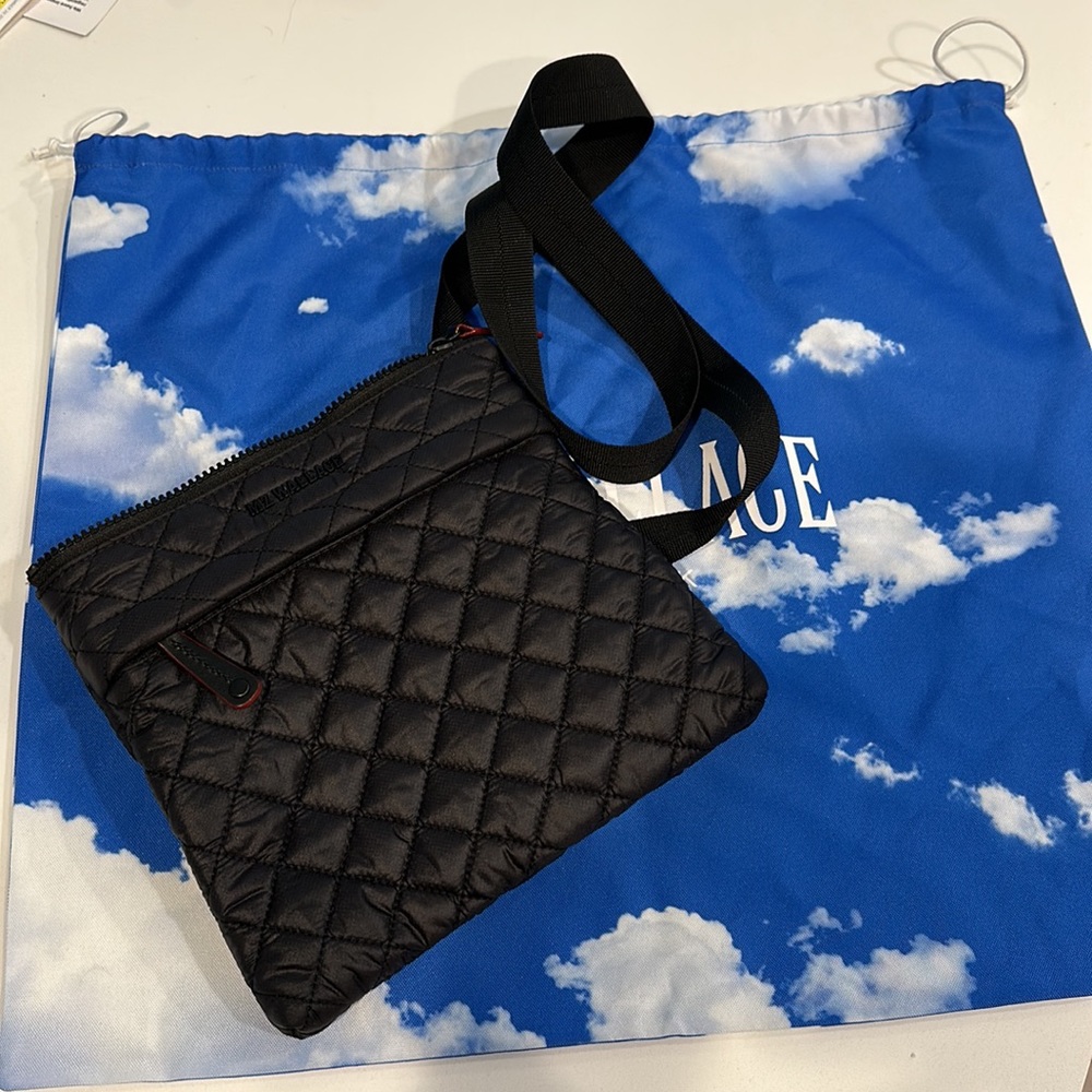 MZ WALLACE Flat Metro Crossbody Black Bag